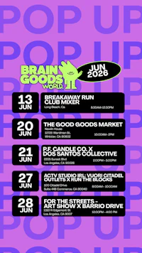 a poster for pop brain goods